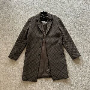 Express Houndstooth Wool Top Coat